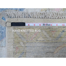 Load image into Gallery viewer, 7&#39;10&quot;x9&#39;9&quot; Sky Blue, Soft Wool, Hand Loomed, Erased Mughal Jewlery Design, Tone on Tone, Oriental Rug FWR522348