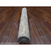 Load image into Gallery viewer, 3&#39;x8&#39; Spanish Gray, Vegetable Dyes With Soft Wool Weft, Hand Knotted Angora Oushak, Vibrant And Colorful Rural All Over Motifs Design, Afghan Runner Oriental Rug FWR536760