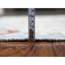 Load image into Gallery viewer, 3&#39;x8&#39; Spanish Gray, Vegetable Dyes With Soft Wool Weft, Hand Knotted Angora Oushak, Vibrant And Colorful Rural All Over Motifs Design, Afghan Runner Oriental Rug FWR536760