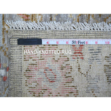 Load image into Gallery viewer, 3&#39;x8&#39; Spanish Gray, Vegetable Dyes With Soft Wool Weft, Hand Knotted Angora Oushak, Vibrant And Colorful Rural All Over Motifs Design, Afghan Runner Oriental Rug FWR536760