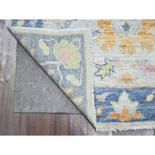 Load image into Gallery viewer, 2&#39;10&quot;x12&#39; Gainsboro Gray, Vibrant Tribal Flower And Leaf All Over Design, Natural Dyes, Wool Weft, Afghan Angora Oushak, Hand Knotted, Runner Oriental Rug FWR536796