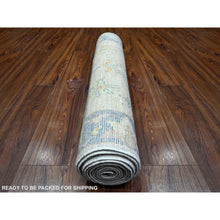 Load image into Gallery viewer, 2&#39;10&quot;x12&#39; Gainsboro Gray, Vibrant Tribal Flower And Leaf All Over Design, Natural Dyes, Wool Weft, Afghan Angora Oushak, Hand Knotted, Runner Oriental Rug FWR536796