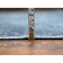 Load image into Gallery viewer, 10&#39;x13&#39; Vintage Gray, Cropped Thin, Erased Medallions, Hand Knotted, All Wool Pile, Overdyed, Distressed And Worn Look, Vintage Persian Kerman, Clean And Soft, Oriental Rug FWR536880