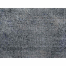 Load image into Gallery viewer, 9&#39;6&quot;x12&#39;5&quot; Dim Gray, Worn Out And Distressed, Overdyed, Hand Knotted Vintage Persian Kerman, Pure And Soft Wool, Ends Secured And Cleaned, Broken Design, Oriental Rug FWR536886