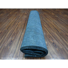 Load image into Gallery viewer, 9&#39;6&quot;x12&#39;5&quot; Dim Gray, Worn Out And Distressed, Overdyed, Hand Knotted Vintage Persian Kerman, Pure And Soft Wool, Ends Secured And Cleaned, Broken Design, Oriental Rug FWR536886