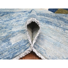 Load image into Gallery viewer, 9&#39;2&quot;x12&#39; Glaucous Blue, Kites In The Sky, Peshawar, Natural Wool, Borderless Hand Knotted, Oriental Rug FWR536904