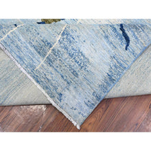 Load image into Gallery viewer, 9&#39;2&quot;x12&#39; Glaucous Blue, Kites In The Sky, Peshawar, Natural Wool, Borderless Hand Knotted, Oriental Rug FWR536904