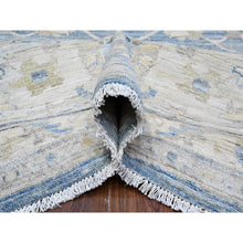 Load image into Gallery viewer, 8&#39;9&quot;x12&#39; Pacific And Pale Blue, Hand Knotted, Fine Peshawar Vegetable Dyes, All Over Floral Mahal Design, Vibrant Wool, Oriental Rug FWR536916