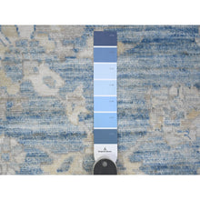 Load image into Gallery viewer, 8&#39;9&quot;x12&#39; Pacific And Pale Blue, Hand Knotted, Fine Peshawar Vegetable Dyes, All Over Floral Mahal Design, Vibrant Wool, Oriental Rug FWR536916
