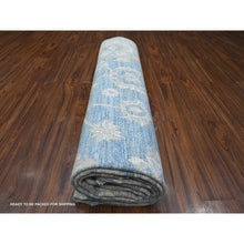 Load image into Gallery viewer, 8&#39;9&quot;x12&#39; Pacific And Pale Blue, Hand Knotted, Fine Peshawar Vegetable Dyes, All Over Floral Mahal Design, Vibrant Wool, Oriental Rug FWR536916