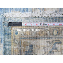 Load image into Gallery viewer, 8&#39;9&quot;x12&#39; Pacific And Pale Blue, Hand Knotted, Fine Peshawar Vegetable Dyes, All Over Floral Mahal Design, Vibrant Wool, Oriental Rug FWR536916