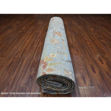 Load image into Gallery viewer, 12&#39;1&quot;x14&#39;6&quot; Argentina Blue, Natural Dyes, Hand Knotted Fine Aryana Peshawar, Pure Wool, Heriz All Over Design, Xl Oriental Rug FWR536958