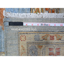 Load image into Gallery viewer, 12&#39;1&quot;x14&#39;6&quot; Argentina Blue, Natural Dyes, Hand Knotted Fine Aryana Peshawar, Pure Wool, Heriz All Over Design, Xl Oriental Rug FWR536958