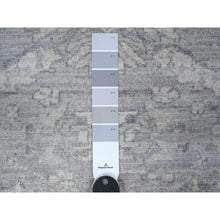 Load image into Gallery viewer, 4&#39;x9&#39;9&quot; Misty Gray, Densely Woven, Soft And Velvety Wool, Hand Knotted, Vegetable Dyes, Fine Peshawar With Ziegler Mahal Design, Wide Runner Oriental Rug FWR536976