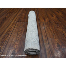 Load image into Gallery viewer, 2&#39;x2&#39;9&quot; Daisy White With Owl Gray, Extra Soft Wool, Hand Knotted, White Wash Peshawar With Faded Colors, Vegetable Dyes, Mat Oriental Rug FWR537024