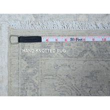 Load image into Gallery viewer, 2&#39;x2&#39;9&quot; Daisy White With Owl Gray, Extra Soft Wool, Hand Knotted, White Wash Peshawar With Faded Colors, Vegetable Dyes, Mat Oriental Rug FWR537024