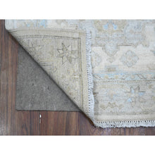 Load image into Gallery viewer, 2&#39;8&quot;x19&#39;7&quot; Frost White, Hand Knotted, All Wool, White Wash Peshawar With Large Tribal Motifs, Shabby Chic, Xl Runner Oriental Rug FWR537030