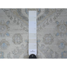 Load image into Gallery viewer, 2&#39;8&quot;x19&#39;7&quot; Frost White, Hand Knotted, All Wool, White Wash Peshawar With Large Tribal Motifs, Shabby Chic, Xl Runner Oriental Rug FWR537030