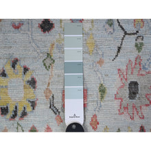 Load image into Gallery viewer, 4&#39;1&quot;x10&#39; Beau Blue, Natural Dyes With Village Flower All Over Design, Hand Knotted, Wool Weft, Afghan Angora Oushak, Wide Runner, Oriental Rug FWR537036