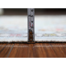 Load image into Gallery viewer, 4&#39;1&quot;x10&#39; Beau Blue, Natural Dyes With Village Flower All Over Design, Hand Knotted, Wool Weft, Afghan Angora Oushak, Wide Runner, Oriental Rug FWR537036