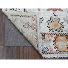 Load image into Gallery viewer, 3&#39;x4&#39;10&quot; Lexicon White, Village Medallions All Over Design, Hand Knotted, Natural Dyes, Angora Oushak, Wool Weft, Oriental Rug FWR537090