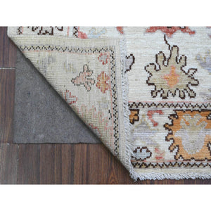 3'x4'10" Lexicon White, Village Medallions All Over Design, Hand Knotted, Natural Dyes, Angora Oushak, Wool Weft, Oriental Rug FWR537090