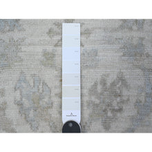 Load image into Gallery viewer, 3&#39;2&quot;x4&#39;10&quot; Platinum Ivory, White Wash, Afghan Angora Oushak, Village Motifs All Over Design, Hand Knotted, Wool Weft, Oriental Rug FWR537138