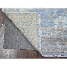 Load image into Gallery viewer, 3&#39;1&quot;x4&#39;3&quot; Antique Pewter Gray, Wool Foundation, Hand Knotted Afghan Angora Oushak, All Over Village Flower Elements, Oriental Rug FWR537174
