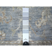 Load image into Gallery viewer, 3&#39;1&quot;x4&#39;3&quot; Antique Pewter Gray, Wool Foundation, Hand Knotted Afghan Angora Oushak, All Over Village Flower Elements, Oriental Rug FWR537174