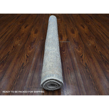 Load image into Gallery viewer, 3&#39;1&quot;x4&#39;3&quot; Antique Pewter Gray, Wool Foundation, Hand Knotted Afghan Angora Oushak, All Over Village Flower Elements, Oriental Rug FWR537174