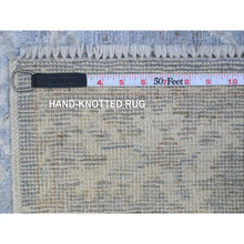 Load image into Gallery viewer, 3&#39;1&quot;x4&#39;3&quot; Antique Pewter Gray, Wool Foundation, Hand Knotted Afghan Angora Oushak, All Over Village Flower Elements, Oriental Rug FWR537174