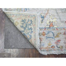 Load image into Gallery viewer, 2&#39;10&quot;x5&#39;4&quot; Silver Gray, Hand Knotted Soft Wool Weft, Natural Dyes With Rural Flower And Leaf Design, Afghan Angora Oushak, Oriental Rug FWR537180