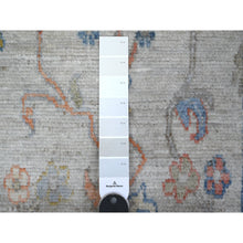 Load image into Gallery viewer, 2&#39;10&quot;x5&#39;4&quot; Silver Gray, Hand Knotted Soft Wool Weft, Natural Dyes With Rural Flower And Leaf Design, Afghan Angora Oushak, Oriental Rug FWR537180