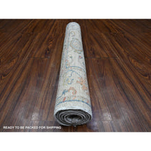 Load image into Gallery viewer, 2&#39;10&quot;x5&#39;4&quot; Silver Gray, Hand Knotted Soft Wool Weft, Natural Dyes With Rural Flower And Leaf Design, Afghan Angora Oushak, Oriental Rug FWR537180