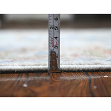 Load image into Gallery viewer, 2&#39;10&quot;x5&#39;4&quot; Silver Gray, Hand Knotted Soft Wool Weft, Natural Dyes With Rural Flower And Leaf Design, Afghan Angora Oushak, Oriental Rug FWR537180