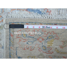 Load image into Gallery viewer, 2&#39;10&quot;x5&#39;4&quot; Silver Gray, Hand Knotted Soft Wool Weft, Natural Dyes With Rural Flower And Leaf Design, Afghan Angora Oushak, Oriental Rug FWR537180