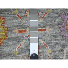 Load image into Gallery viewer, 2&#39;1&quot;x3&#39;3&quot; Sea Gray, Soft Pile, Hand Knotted Afghan Angora Oushak, Natural Dyes, Wool Weft, Village Motifs All Over Design, Mat Oriental Rug FWR537228