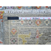 Load image into Gallery viewer, 2&#39;1&quot;x3&#39;3&quot; Sea Gray, Soft Pile, Hand Knotted Afghan Angora Oushak, Natural Dyes, Wool Weft, Village Motifs All Over Design, Mat Oriental Rug FWR537228