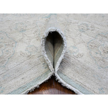 Load image into Gallery viewer, 8&#39;x10&#39;4&quot; Misty Blue, Fine Aryana With All Over Geometric Leaf Design, Vibrant Wool, Hand Knotted Peshawar, Vegetable Dyes, Oriental Rug FWR537246