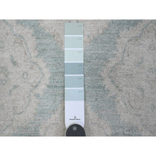 Load image into Gallery viewer, 8&#39;x10&#39;4&quot; Misty Blue, Fine Aryana With All Over Geometric Leaf Design, Vibrant Wool, Hand Knotted Peshawar, Vegetable Dyes, Oriental Rug FWR537246