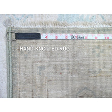 Load image into Gallery viewer, 8&#39;x10&#39;4&quot; Misty Blue, Fine Aryana With All Over Geometric Leaf Design, Vibrant Wool, Hand Knotted Peshawar, Vegetable Dyes, Oriental Rug FWR537246