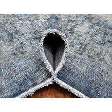 Load image into Gallery viewer, 9&#39;8&quot;x13&#39;3&quot; Jet Gray, Cropped Thin Vintage Persian Kerman, Sides And Edges Secured, Cleaned Soft Wool, Distressed Feel, Hand Knotted Oriental Rug FWR537258