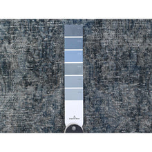 Load image into Gallery viewer, 9&#39;8&quot;x13&#39;3&quot; Jet Gray, Cropped Thin Vintage Persian Kerman, Sides And Edges Secured, Cleaned Soft Wool, Distressed Feel, Hand Knotted Oriental Rug FWR537258
