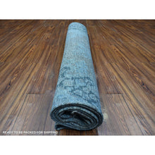 Load image into Gallery viewer, 9&#39;8&quot;x13&#39;3&quot; Jet Gray, Cropped Thin Vintage Persian Kerman, Sides And Edges Secured, Cleaned Soft Wool, Distressed Feel, Hand Knotted Oriental Rug FWR537258