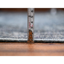 Load image into Gallery viewer, 9&#39;8&quot;x13&#39;3&quot; Jet Gray, Cropped Thin Vintage Persian Kerman, Sides And Edges Secured, Cleaned Soft Wool, Distressed Feel, Hand Knotted Oriental Rug FWR537258