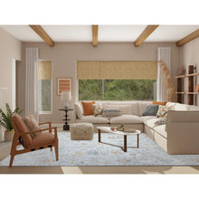 Load image into Gallery viewer, 8&#39;10&quot;x11&#39;6&quot; Arctic Blue, Wool Foundation With Village Medallions All Over Design, Vegetable Dyes, Afghan Angora Oushak, Hand Knotted, Oriental Rug FWR537294