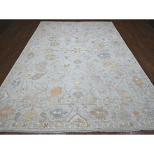 Load image into Gallery viewer, 8&#39;10&quot;x11&#39;6&quot; Arctic Blue, Wool Foundation With Village Medallions All Over Design, Vegetable Dyes, Afghan Angora Oushak, Hand Knotted, Oriental Rug FWR537294