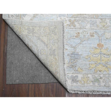 Load image into Gallery viewer, 8&#39;10&quot;x11&#39;6&quot; Arctic Blue, Wool Foundation With Village Medallions All Over Design, Vegetable Dyes, Afghan Angora Oushak, Hand Knotted, Oriental Rug FWR537294