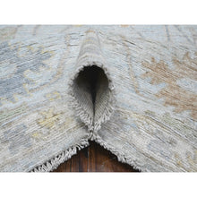 Load image into Gallery viewer, 8&#39;10&quot;x11&#39;6&quot; Arctic Blue, Wool Foundation With Village Medallions All Over Design, Vegetable Dyes, Afghan Angora Oushak, Hand Knotted, Oriental Rug FWR537294