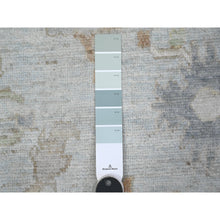 Load image into Gallery viewer, 8&#39;10&quot;x11&#39;6&quot; Arctic Blue, Wool Foundation With Village Medallions All Over Design, Vegetable Dyes, Afghan Angora Oushak, Hand Knotted, Oriental Rug FWR537294